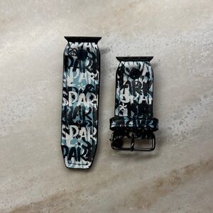 Green and White Spark*l Graffiti Watchband